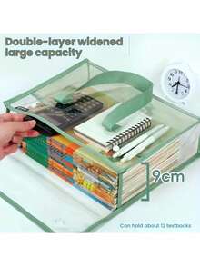 Large Capacity Transparent PP File Bag - Multi-Compartment Design, Suitable For Tablets, A4 Paper And Stationery - Durable Portable File Holder, Visible Content Design - Multicolor - View 6