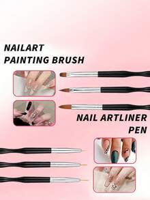 15 Pieces Nail Art Painting And Dotting Tool Set Multi Function, Nail Brushes And Dotting Pens - Multicolor - View 4