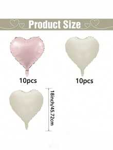 5/10/20pcs 18-Inch Heart-Shaped Aluminum Foil Balloons, Suitable For Wedding, Birthday, Proposal Party Decorations, Anniversary Decorations, Party Balloons, Party Heart Balloons. - Multicolor - View 6