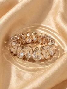SWAROVSKI 5585425 Hollow Heart Tapered Crystal Bracelet Cuban Chain Adjustable Jewelry Birthday Gift For Girlfriend - Rose Gold - View 6