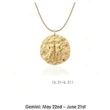 1pc 12 Zodiac Signs Necklace, Stainless Steel Material, 12 Zodiac Signs Colorful Rhinestone Pendant Necklace, Women's Necklace, Exquisite Jewelry - Gold - View 10