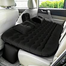 مرتبة هوائية قابلة للنفخ للسيارة SUV والسيدان، سرير هوائي سميك بشكل موجي، أريكة هوائية محمولة للقيلولة والتخييم في السيارة مع وسادة هوائية مستقلة، جلد أسود مقاوم للتآكل وصديق للبشرة، مناسبة لمرتبة النوم في المقعد الخلفي للسيارة والراحة في الرحلات الطويلة - A - مشاهدة 3