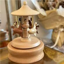 1件圓底旋轉式音樂盒,需按壓開關以啟動底部旋轉機構 - 星星 - 查看 4