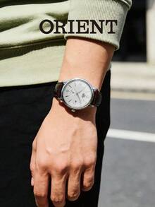 Orient Men's Bambino Automatic Watch, White Dial, Date Display, Brown Crocodile Leather Strap, 30m Water Resistant RA-AP0002S10B - Silver - View 2