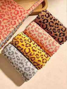Leopard Print Dish Cloth, Quick Dry, Thick, Extra Wide Kitchen Towel, Dish Cloth, Table Linen, Hand Towel, Kitchen Decor, Home Decor, Housewarming Gift For Neighbors, Kitchen Napkins And Dish Cloths, Home Essentials, Gift, Ideal For Kitchen And Bathroom - Multicolor - View 4