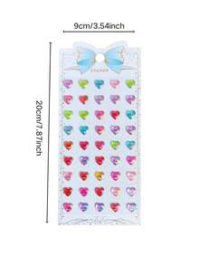10pcs/5pcs/2pcs/1pc Holographic Laser Heart Large Face Sticker Set (Includes 1pc Tweezers), Rainbow 3D Heart Rhinestone Stickers, Music Festival Party Stage Eye Cheek Nail Self-Adhesive Decorative Stickers, Halloween Costume - Multicolor - View 8