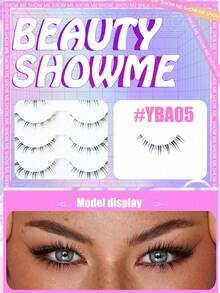 5 Pairs False Eyelash Set Suitable For Daily Wear - Cross Style - View 6