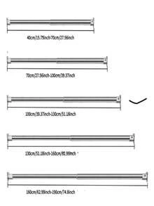 1pc Stainless Steel Telescopic Shower Curtain Rod, 2.5cm Diameter, Multiple Lengths Available, Suitable For Shower Curtain Rod, Curtain Rod, Wardrobe Hanging Rod, Telescopic Rod, Drying Rack, Clothes Hanging Rod, Support Rod, Kitchen Utensil Storage Rod, Tension Rod, Shovel Hanging Rod, Spoon Hanging Rod, Cutting Board Hanging Rod, Kitchen Towel Hanging Rod, Whisk Hanging Rod, Soup Ladle Hanging Rod, No Drilling Installation, Made Of Stainless Steel, And With No Odor - Silver - View 7