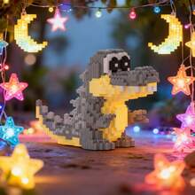1100 st krokodilmodell byggkloss-set, små sammankopplande stapelbara monteringsleksaker för stresslindring, handgjord 3D-pussel, söt tecknad djurmodell | kreativ helggåva, jul, halloween, födelsedag, bordsdekoration - Multifärgad - Visa 14