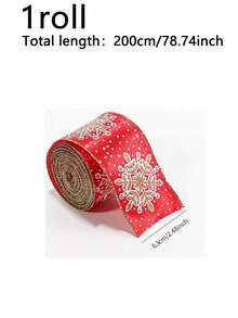 1 Roll Christmas Snowflake Pattern Gift Wrapping Ribbon - Christmas Ribbon With Shiny Snowflake Design; Suitable For Gift Wrapping, Bouquet Wrapping, DIY Bows, Wreath Decoration And General Christmas Decoration. - One Size Fits All - View 9