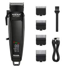 HIENA Professional Hair Clipper, LCD Digital Display Electric Hair Trimmer, USB Rechargeable Cordless Barber Cutting Machine With 4 Limit Combs, Adjustable Blade For Men Home Salon Haircut, Ideal Gift For Him - Multicolor - View 14