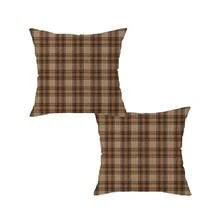 shangxia 2PCS--Earth Tone Brown Plaid Pattern Throw Pillow Covers, American Vintage Autumn Plaid Print Cushion Covers, Pillow Insert Not Included - Multicolor - View 14