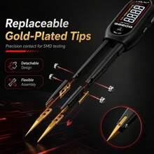Smart Tweezer SMD Component Tester With Auto Identification, LCD Display, Data Hold, Type-C Charging, Gold-Plated Test Tips For Resistor, Capacitor, Diode And Inductor Testing - Multicolor - View 4