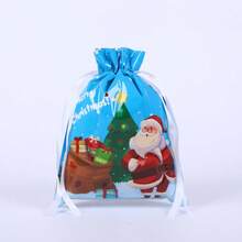35 Pack Christmas Gift Bags Set, 5 Drawstring Gift Bags 24 X 32 Cm With 30 Assorted Christmas Gift Tags & Ties, Metallic And Printed Holiday Gift Packaging Bags For Xmas Party Presents - Multicolor - View 7
