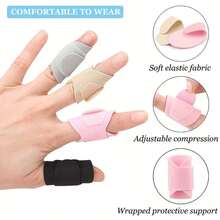 5/10pcs Reusable Finger Protectors, Adjustable Daily Use Protective Sleeves, Knitted Polyester Fiber Material, Elastic Design, Protect Finger Joints And Keep Warm, Prevent Finger Soreness, Suitable For Sports And Outdoor Activities - A - View 6