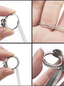 New 34Pcs Ring Size Adjuster Set, 24 Spiral Tightener +10 Ring Guard Pads, Transparent Invisible Resizer For Loose Wedding Rings Jewelry Accessory - Clear - View 5