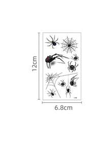 10pcs Spider Web Temporary Tattoo Stickers, Realistic Tattoo Decals For Men And Women, Halloween Party Use, Waterproof Fake Tattoos - Multicolor - View 7