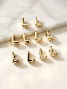 10pcs Optional Gold/Silver Large Hole 26 Uppercase Alphabet Beads Electroplated DIY Phone Chain Keychain Bag Charm Jewelry Accessories - Multicolor - View 64