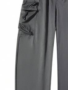 Vancamel Pulse Men's Multi-Pocket Drawstring Long Pants, Outdoor Casual Versatile Functional Cargo Pants - Dark Grey - View 7