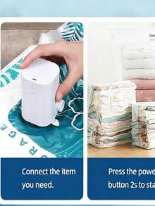 Pompa Udara Elektrik Mini Portabel, Untuk Mengisi dan Mengempiskan Kantung Penyimpanan Vakum, Cocok untuk Kasur Angin, Sofa Angin, Cincin Renang, Pelampung Kolam Renang, dll., Mendukung Penggunaan Isi Ulang - Kabel - View 5