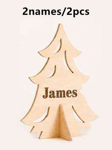 Custom Christmas Wooden Tabletop Decor, Personalized Name Desktop Ornament, Festive Mantel Party Decoration, Customized Holiday Display Stand, Winter Table Centerpiece, Customizable Name Xmas Decor Gift, Family Christmas Keepsake Gift, Room Decor - Multicolor - View 15
