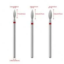 3PCS Diamond Nail Drill Bits For Cuticle Cleaning, Dead Skin Removal, Manicure & Pedicure Electric Drill Accessories 3/32" - Multicolor - View 11