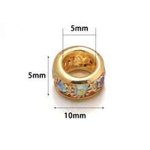 20pcs/Pack Manik-manik Berlian Imitasi Paduan Logam Lubang Besar, Perlengkapan Pembuatan Perhiasan Gelang dan Kalung Fashion Minimalis - manik-manik lubang besar - View 11