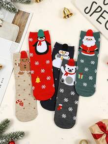 1/5/10 Pairs Women Novelty Socks Christmas Gift Soft Animal Socks For Women Cute Funny Funny Pattern - Multicolor - View 6