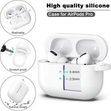 1pc Rose Red Silicone Shell + Runway Round Buckle Earphone Case Compatible With Apple 1/2/3 Pro/Pro 2/Pro 3 Shockproof Protective Cover New 4th Generation - Light Blue - View 6