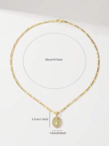 1PC European & American Classic Copper Inlaid Zirconia Vintage Gold Small Size Layered Wear Pattern Guadalupe Virgin Mary Medal Guardian Light Limited Edition Pendant Necklace, Suitable For Christmas/Thanksgiving/Halloween/Mother's Day/Valentine's Day Couples/Friends/Fellow Believers Gift, Catholic First Communion, Gift, Daily & Holiday Wear Prayer - Yellow Gold - View 7