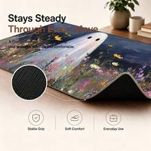 1pc Halloween Ghost And Wildflower Oil Painting Print Extended Mouse Pad, Dark Vintage Floral Keyboard Desk Mat, Cute Desktop Decor - View 7