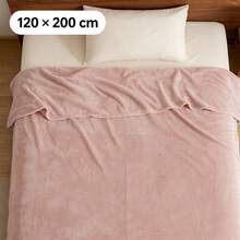 1pc All Season Polyester Warm Nap Blanket - Vibrant Solid Color, Machine Washable, Suitable For Home, Office Or Car Decor, Office Decor Blanket | Machine Washable Blanket, Home Blanket - Pink - View 13