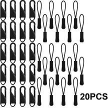 20pcs Black Zipper Pull Replacement Heads With Detachable Extension Rods, Suitable For Luggage, Backpacks, Jackets, Clothing, Handbags, Sewing Enthusiasts, Home Use - Stylish Zipper Pull - View 9