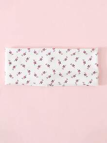 1pc Ins Style Girly Pink Striped Ditsy Floral Wide Headband, Highly Attractive Soft Elastic Non-Slip Hairband - Multicolor - View 4