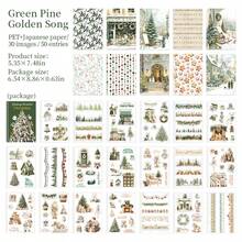 JotBox Christmas Themed Coil Sticker Book, Vintage Large Size Dual-Material Background Stickers - Looking Forward to Christmas - View 13