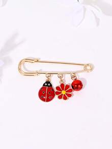 1pc New Fashion Heart Shell Conch Star Moon Bow Starfish Flower Bee Ladybug Mushroom Pendant Brooch Anti-Slip Collar Pin Waist Cincher Clothing Decoration - Multicolor - View 12
