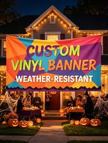1 buah Banner Kustom, Banner Tanda Berwarna Penuh yang Dipersonalisasi untuk Dalam/Luar Ruangan, Cocok untuk Iklan Pesta Ritel, Acara Pernikahan, Promosi Komersial, Pameran Dagang, Dekorasi Rumah, Hadiah Ulang Tahun, Dekorasi Pesta, Pernikahan, Halloween, Natal - MultiWarna - View 5