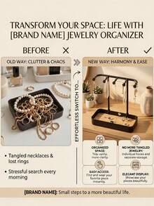 Jewelry Storage Box, Jewelry Box, Used For Storing Necklaces, Earrings, Jewelry, Keys, Perfume, Lipstick, Glasses And Watches. Space-Saving Multi-Functional Storage Rack, Durable Plastic Design, Suitable For Small Spaces, Perfect Gift For Living Room. - Multicolor - View 9