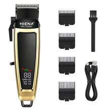 HIENA Professional Hair Clipper, LCD Digital Display Electric Hair Trimmer, USB Rechargeable Cordless Barber Cutting Machine With 4 Limit Combs, Adjustable Blade For Men Home Salon Haircut, Ideal Gift For Him - Multicolor - View 13
