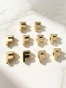10pcs Optional Gold/Silver Large Hole 26 Uppercase Alphabet Beads Electroplated DIY Phone Chain Keychain Bag Charm Jewelry Accessories - Multicolor - View 25