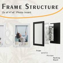 1pc YOU&ME Dual Photo Frame, Suitable For Newborn Baby Souvenirs, Gift For Twin Parents, Wedding Anniversary Photos, Best Friend Photo Frame - YOU & ME - View 7