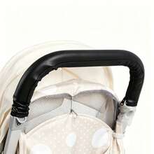 1pc Universal Stroller Handlebar Protective Cover PU Leather Removable Washable Zipper Stroller Handle Cover Accessory - Black - View 7