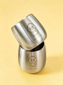 Children's 304 Stainless Steel Double-Wall Water Cup (Cartoon Bear, Tiger, Dinosaur) – Baby Feeding Cup/Home Tableware - Multicolor - View 4