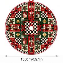 1件裝棋盤格拼接胡桃鉗圖案聖誕樹裙，優雅配色節日裝飾，5種尺寸，中性節日禮物，適用於居家與派對聖誕家居裝飾 - 棋盤格拼布胡桃夾子 - 查看 15