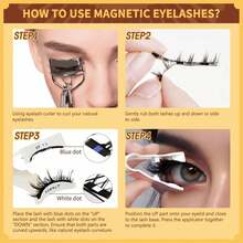 2 Pairs Natural Magnetic False Eyelashes, 2 Pairs Reusable Magnetic False Eyelashes With Applicator, No Glue Needed, Easy To Wear And Remove - Multicolor - View 4