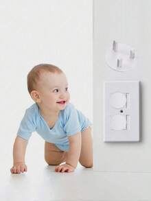 10 Pcs Toddler White Socket Protector Caps, Childproof Outlet Plug Safety Covers, Anti Electric Shock Guard, Baby Room Safety Supplies - Multicolor - View 3