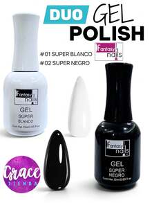 Gel Nail Polish - Black and White - View 2