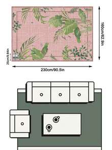 1 Buah Karpet Area Geometris Bunga Tanaman Tropis Warna Pink & Hijau, Bahan Kasmir Imitasi, Bentuk Persegi Panjang, Pola Gaya Pastoral Segar, Dapat Dicuci dengan Mesin, Cocok untuk Ruang Tamu, Kamar Tidur, Dekorasi Rumah Sehari-hari, Dekorasi Rumah Estetis - MultiWarna - View 12