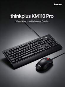 Lenovo KM110Pro 有線鍵盤滑鼠套裝 全尺寸 104 鍵鍵盤 經典 Think 紅點滑鼠 商務辦公 USB 鍵鼠套裝 桌上型電腦筆記型電腦通用 - 查看 1