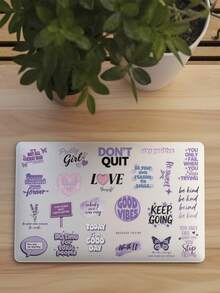 50pcs Purple Inspiration Stickers For Skateboards, Guitars, Laptops, Scrapbooks, Suitcases, Refrigerators, Storage Boxes, Decor DIY Graffiti Stickers - A - View 4